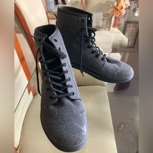 Doc Martens gray canvas boots
